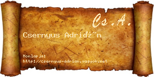 Csernyus Adrián névjegykártya